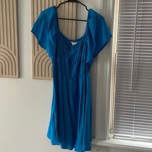 H&M short sleeve blue dress